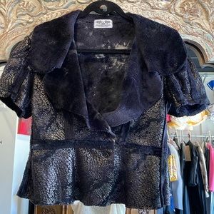 Faux fur short sleeve jacket